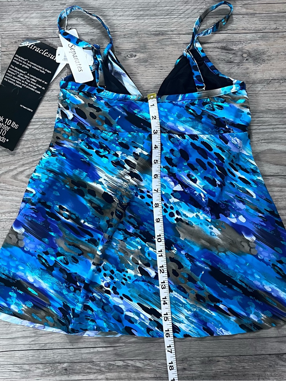 Miraclesuit Roswell Underwire Swim Tankini Top 8 Blue Attitude NWT Boho Slimming - Picture 6 of 7